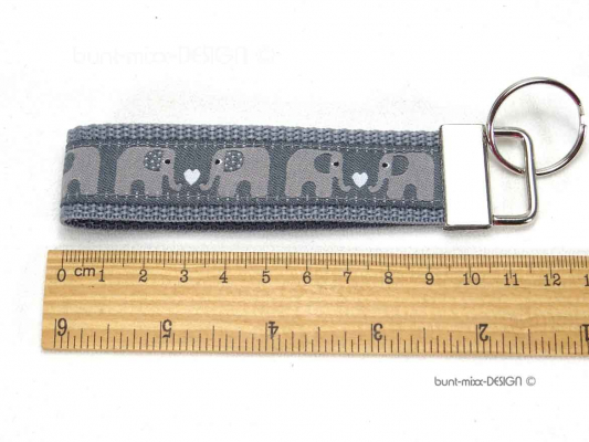 Schlüsselanhänger Elefant grau mit Herz | Schlüsselring | handmade by BuntMixxDESIGN